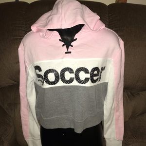 Justice Soccer Crop Top Hoodie